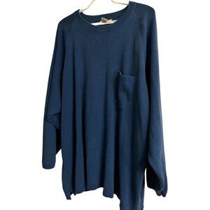 Eddie Bauer Mens 2XL TALL Blue 100% Cotton Pullover Sweatshirt